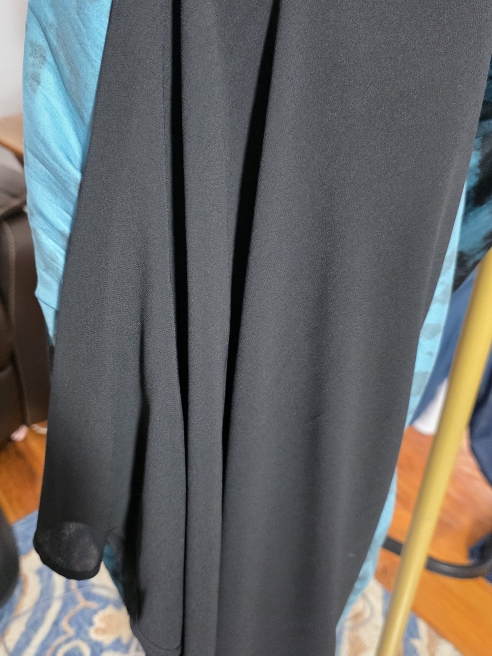 123 Paris Silk Sleeveless Teal and Black Maxi Dress Medium - Picture 6 of 9